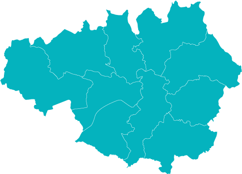 Greater Manchester map with regions